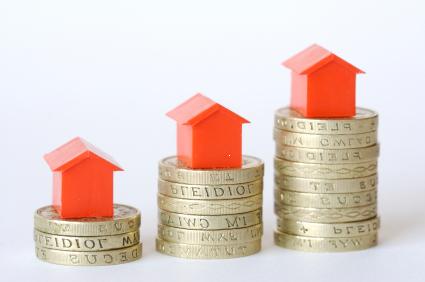 Pound coins in three increasing piles