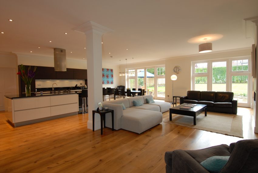 Open-plan living and kitchen space