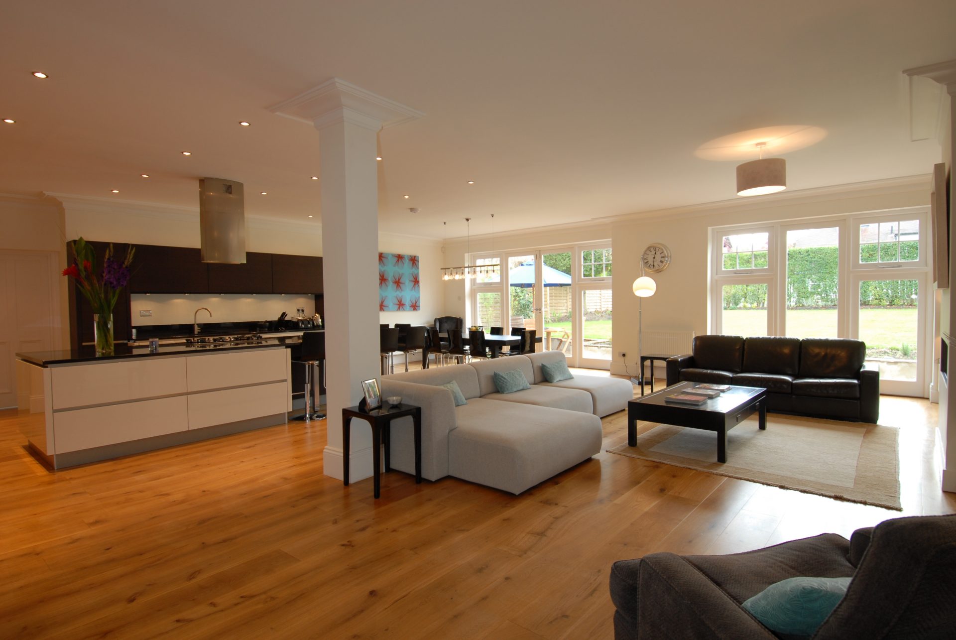 Open-plan living and kitchen space