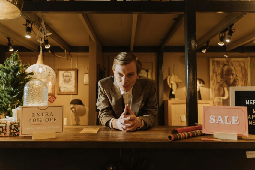 Man standing at desk